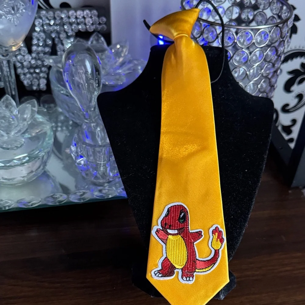 Kids Yellow Character Satin Tie with Red Charm Patch